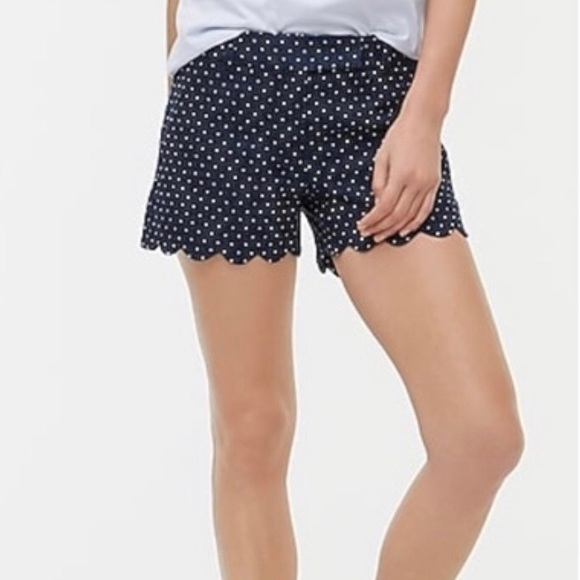 NWT J. Crew Polka Dot Scalloped Shorts - Picture 1 of 4